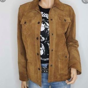Gap tan genuine leather jacket